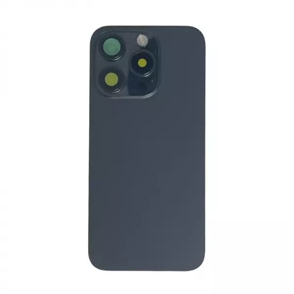 Face arrière iPhone 15 Pro avec vitre caméra, nappe NFC ORI et flash titane noir